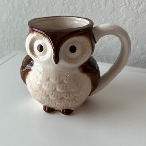 World Market Brown Owl Coffee Mug Baby Owl Inside Ceramic 15 oz